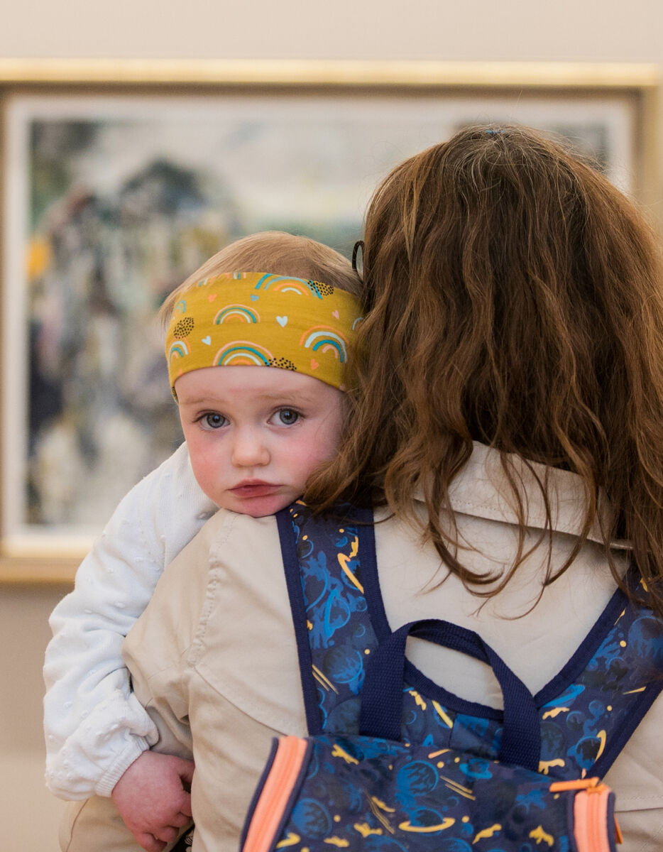 Elaine Morrissey and her daughter Avilina Collins, 18 months, from Blackrock, Co Dublin, at the reopening of the National Gallery. Picture:Gareth Chaney/Collins Elaine Morrissey and her daughter Avilina Collins, 18 months, from Blackrock, Co Dublin, at the reopening of the National Gallery. Picture:Gareth Chaney/Collins