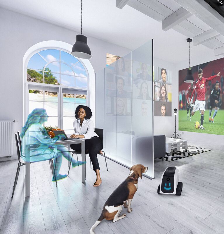 Robots, drones and multi-use spaces feature in homes of the future, as predicted by experts. Picture: Vodafone Home Broadband/PA