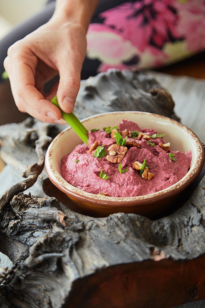 Butternut and beetroot hummus