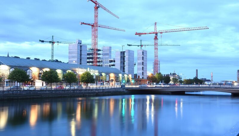Despite the surge in investment construction such as at Penrose Dock and Horgan's Quay in Cork, the shortage of property to buy has left people in full-time work such as John Moynihan struggling to pay the rent and with little prospect of owning his own home. Picture: Larry Cummins