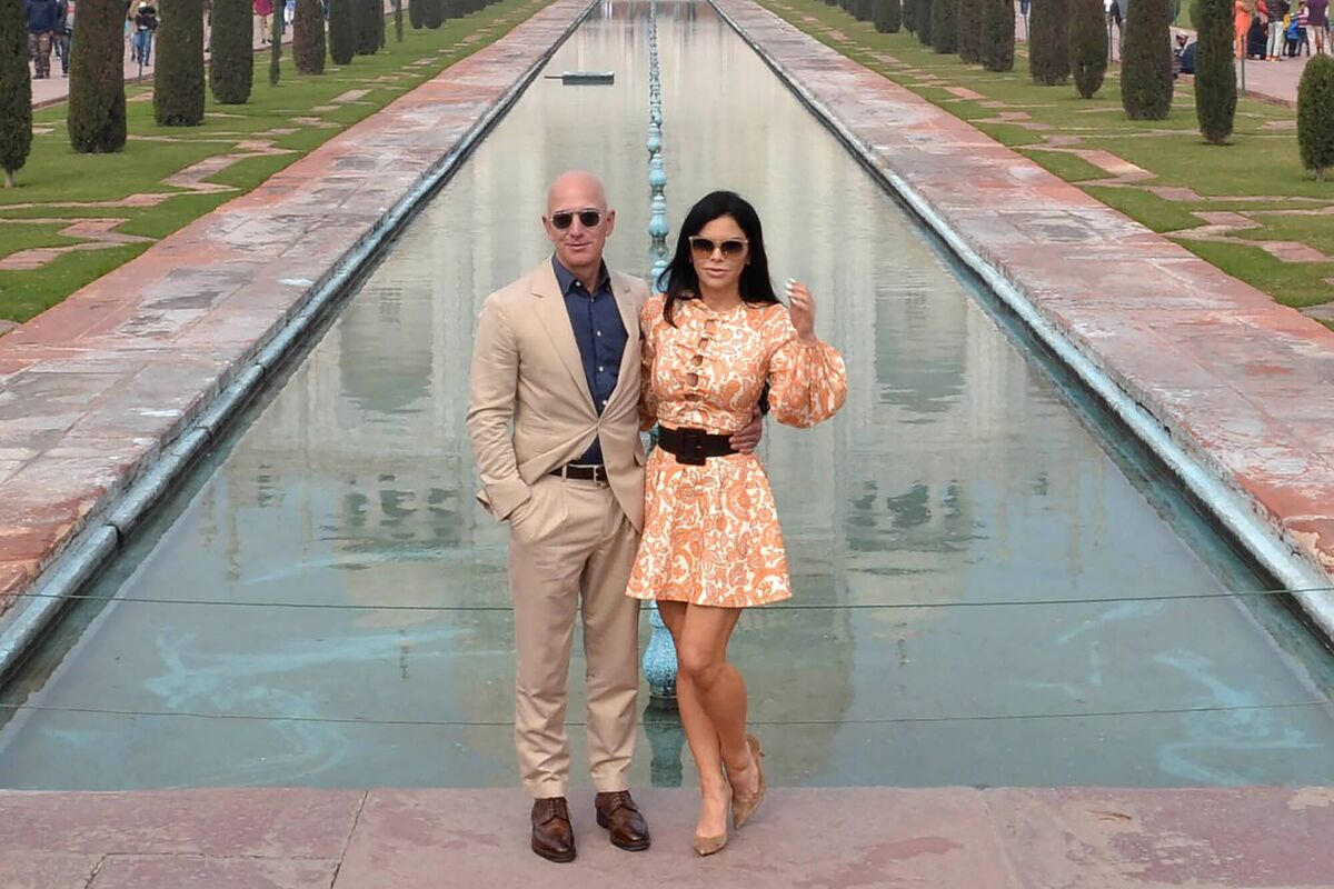 Jeff Bezos with his girlfriend Lauren Sanchez pose during their visit at the Taj Mahal in January 2020. The Amazon founder split from his first wife MacKenzie. Legal documents show Bezos and Sanchez were in a relationship by 2018.. Picture: Pawan Sharma
Jeff Bezos with his girlfriend Lauren Sanchez pose during their visit at the Taj Mahal in January 2020. The Amazon founder split from his first wife MacKenzie. Legal documents show Bezos and Sanchez were in a relationship by 2018.. Picture: Pawan Sharma
