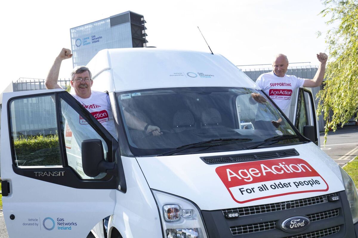 John Dunlea and David Crancher from Age Action Ireland with the van Gas Networks Ireland donated to help with their ‘Care and Repair’ program in Cork, which is now being used as the dedicated transport for volunteers carrying out small repair jobs in the homes of older people. John Dunlea and David Crancher from Age Action Ireland with the van Gas Networks Ireland donated to help with their ‘Care and Repair’ program in Cork, which is now being used as the dedicated transport for volunteers carrying out small repair jobs in the homes of older people.
