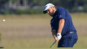 <p>Shane Lowry plays a shot during a practice round prior to the 2021 PGA Championship at Kiawah Island. Picture: Sam Greenwood/Getty Images</p>