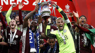 <p>Leicester’s Wes Morgan helped the Foxes win the FA Cup this season. (Matthew Childs/PA)</p>
