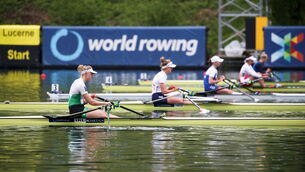 <p>Sanita Puspure of Ireland before her heat of the Women's Single Sculls during day one of the FISA World Cup Rowing II at Lake Gottersee in Lucerne, Switzerland. Picture: Roberto Bregani/Sportsfile</p>