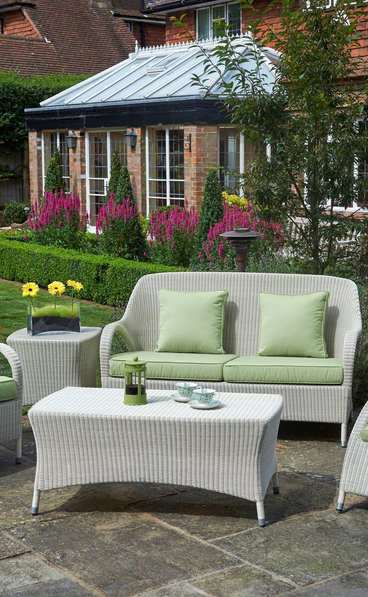 The flagstones chosen for this classic country house patio compliment the red brick skin of the period home without effort. Startling aesthetic contrast can be highly disconcerting with the patio and house such close companions. Picture: Brigman