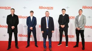 <p>WE’LL BE THERE FOR YOU: Alex Ferguson with current Manchester United players Scott McTominay, Brandon Williams, Harry Maguire, and Phil Jones at the premiere of the documentary ‘Sir Alex Ferguson: Never Give In’ at Old Trafford.<span class="contextmenu emphasis CaptionCredit">	Picture: Lindsey Parnaby / AFP/Getty Images</span>
            </p>