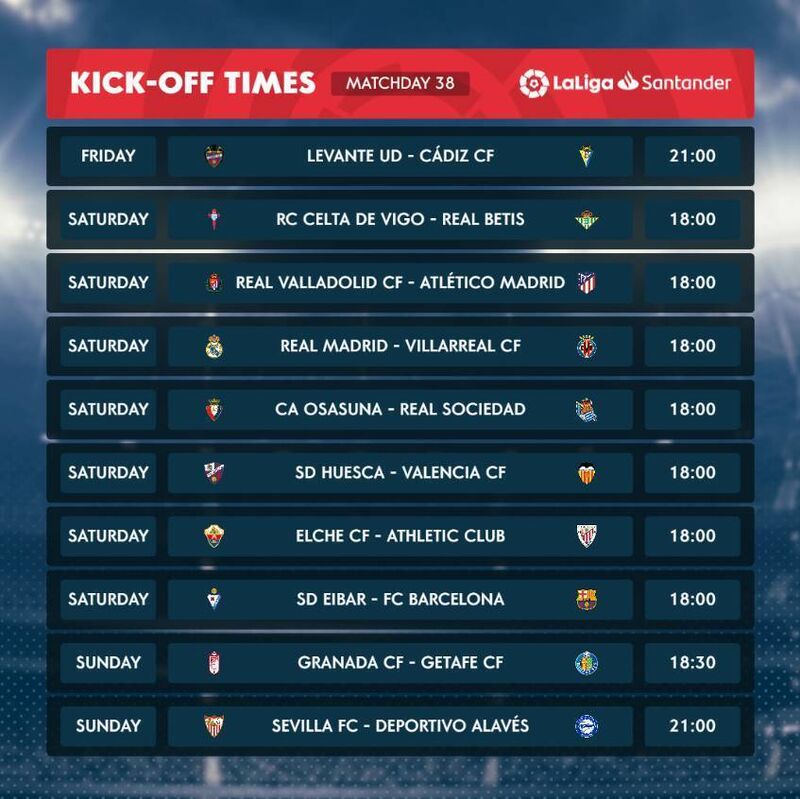 The final programme of LaLiga Fixtures The final programme of LaLiga Fixtures