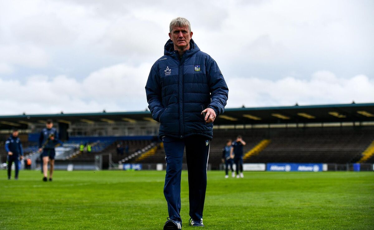 Limerick manager John Kiely walks the pitch before the defeat to Waterford. Picture: Sam Barnes/Sportsfile