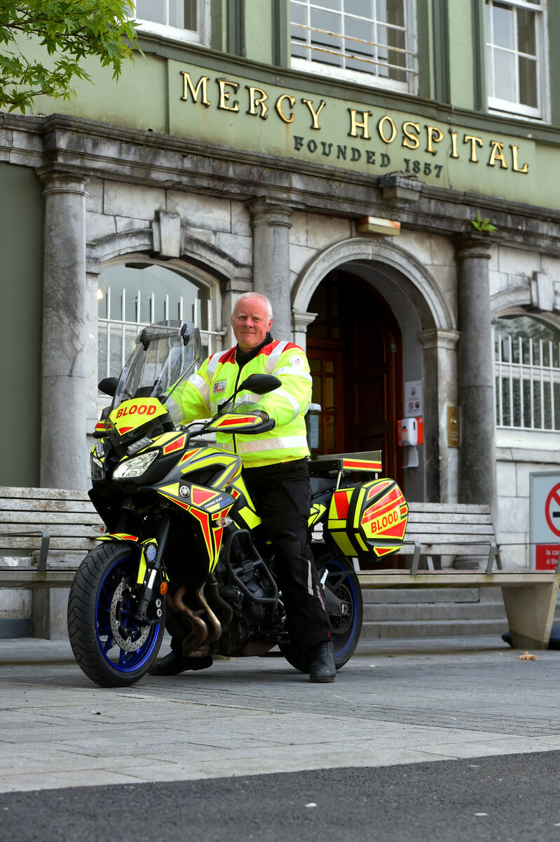 Volunteer Biker Jer Murphy, of Blood Bike South.