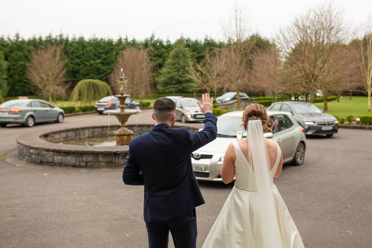 A drive-by of well-wishers was organised to celebrate Tanya Flynn and Killian Cullen's big day within pandemic guidelines A drive-by of well-wishers was organised to celebrate Tanya Flynn and Killian Cullen's big day within pandemic guidelines