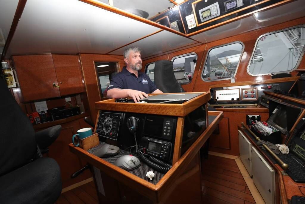 Damien Turner, Skipper of the Roise Catriona, the third trawler to leave Castletownbere. A flotilla of eight tralers are making their way to the Port of Cork from Castletownbere. Picture Neil Michael. Damien Turner, Skipper of the Roise Catriona, the third trawler to leave Castletownbere. A flotilla of eight tralers are making their way to the Port of Cork from Castletownbere. Picture Neil Michael.