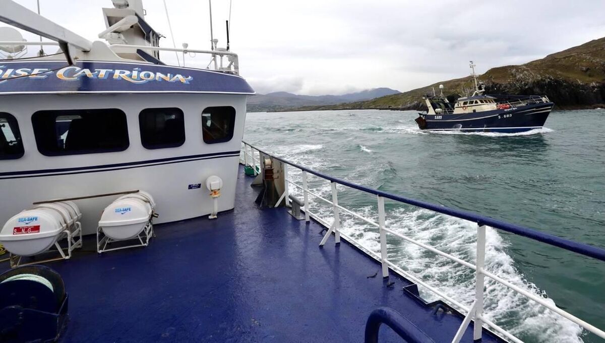 One part of the flotilla setting out last night from Castletownbere on its way to Cork. Trawlermen are today delivering their letter of protest to the Taoiseach's constituency office in the city. Picture: Neil Michael One part of the flotilla setting out last night from Castletownbere on its way to Cork. Trawlermen are today delivering their letter of protest to the Taoiseach's constituency office in the city. Picture: Neil Michael