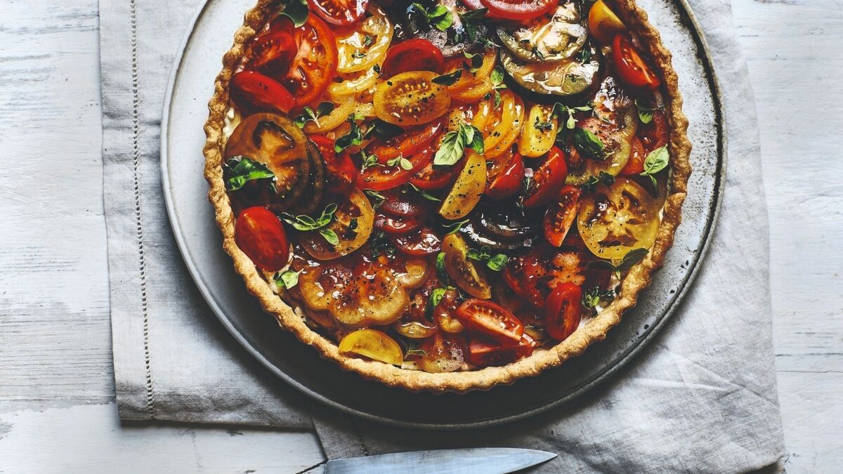 Heirloom tomato and Ricotta tart