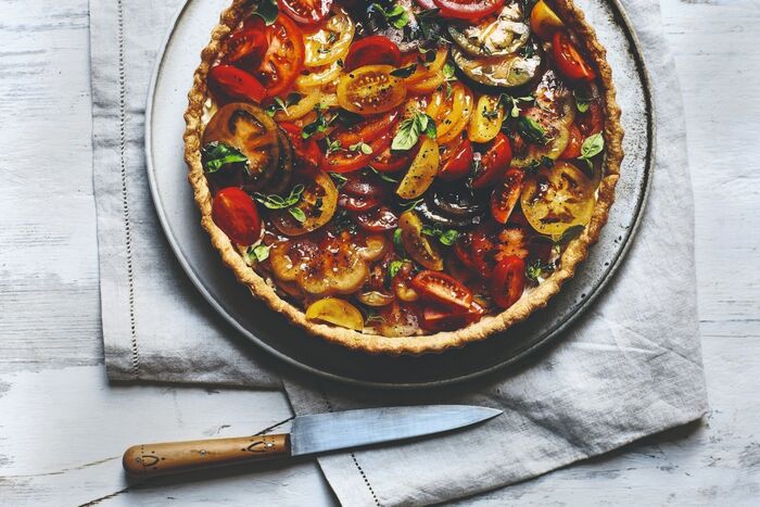 Heirloom tomato and Ricotta tart