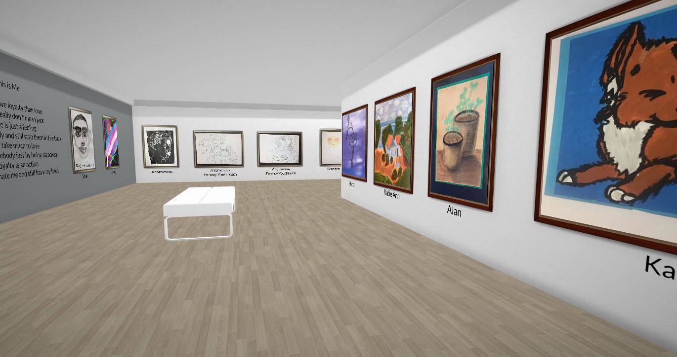 The digital museum floor of the online #ThisIsMe exhibition