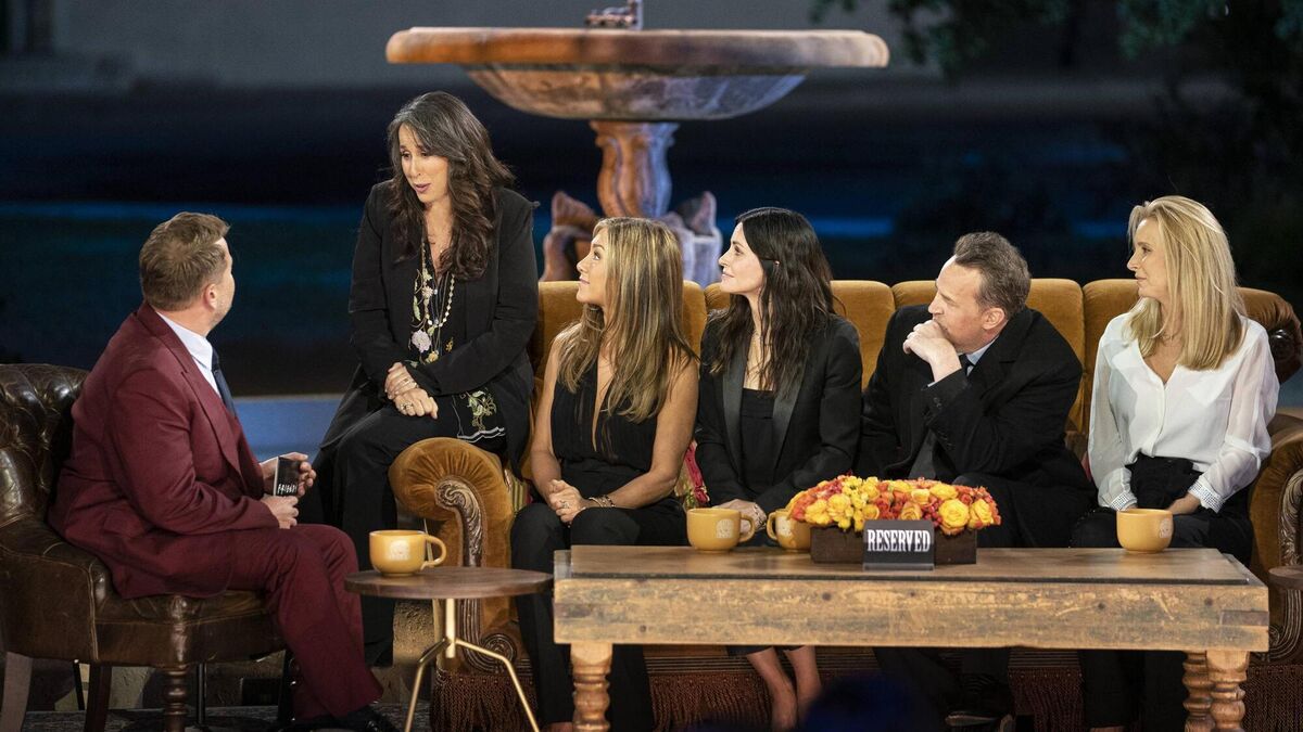  Friends: The Reunion, with Jennifer Aniston, Courteney Cox, Lisa Kudrow, Matt LeBlanc, Matthew Perry, and David Schwimmer.