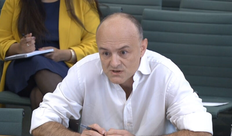 Dominic Cummings took aim at the British Prime Minister Boris Johnson and Health Secretary Matt Hancock during the joint inquiry of the Commons Health and Social Care and Science and Technology Committees on Wednesday. Photo: PA
