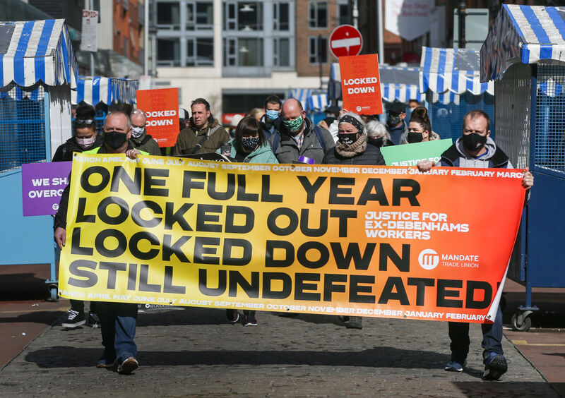 Ex-Debenhams workers mark one year in dispute with their former employer. File picture: Sam Boal / RollingNews.ie Ex-Debenhams workers mark one year in dispute with their former employer. File picture: Sam Boal / RollingNews.ie