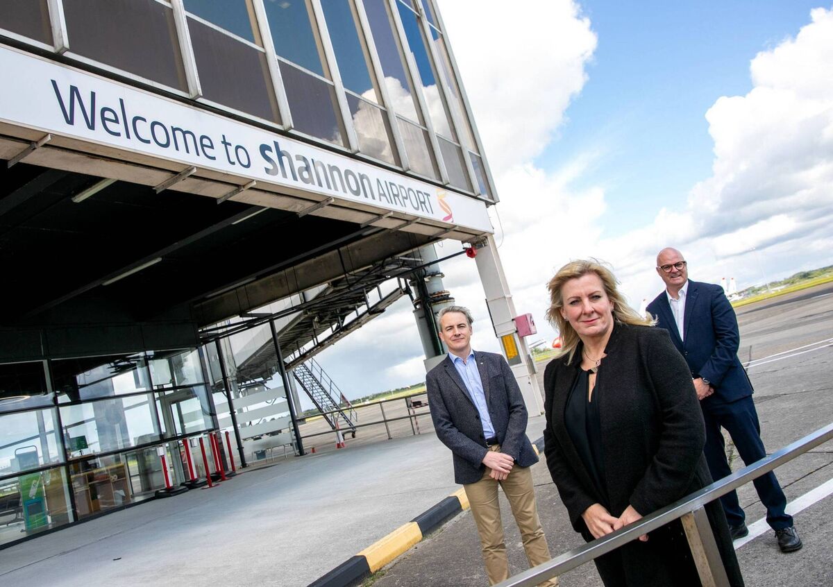 Russell Vickers, CEO Future Mobility Campus Ireland, Julie Garland, CEO Avtrain and John Drysdale, Business Development Manager Shannon IASC. Pic Arthur Ellis.