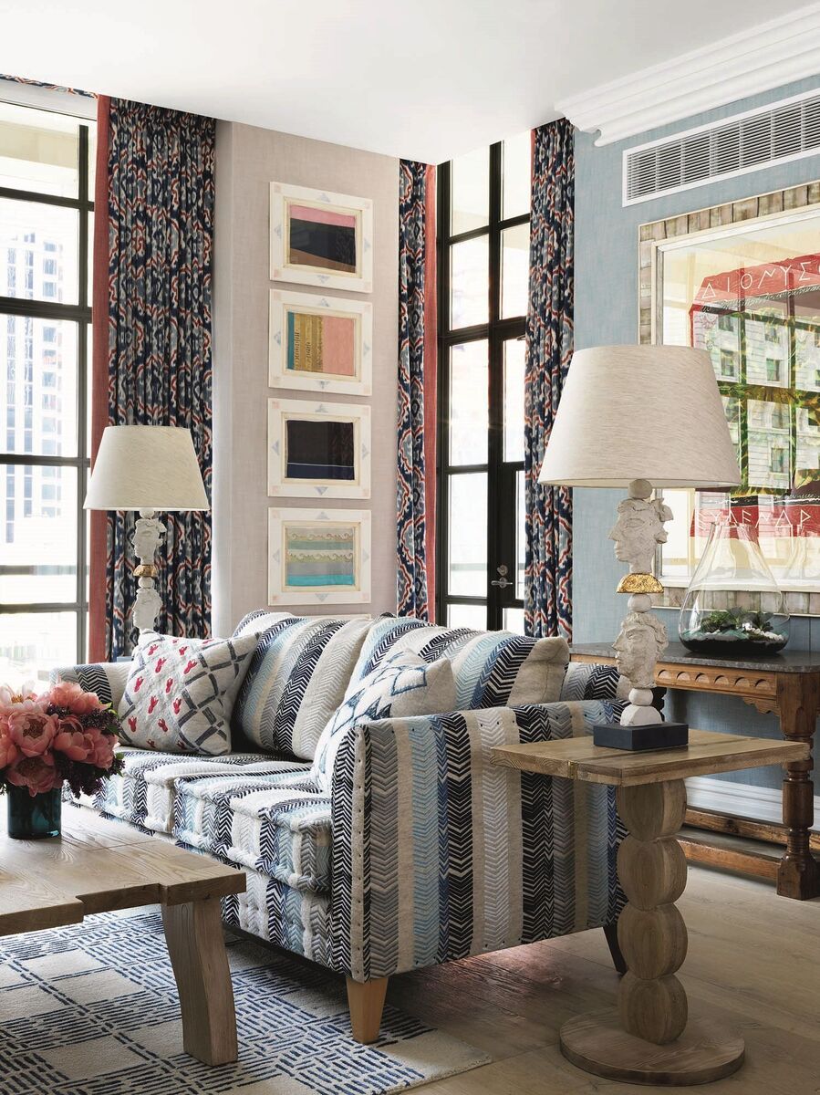  The Whitby Hotel in New York is the focus for intricately embroidered fabrics, rugs and embellished felts.