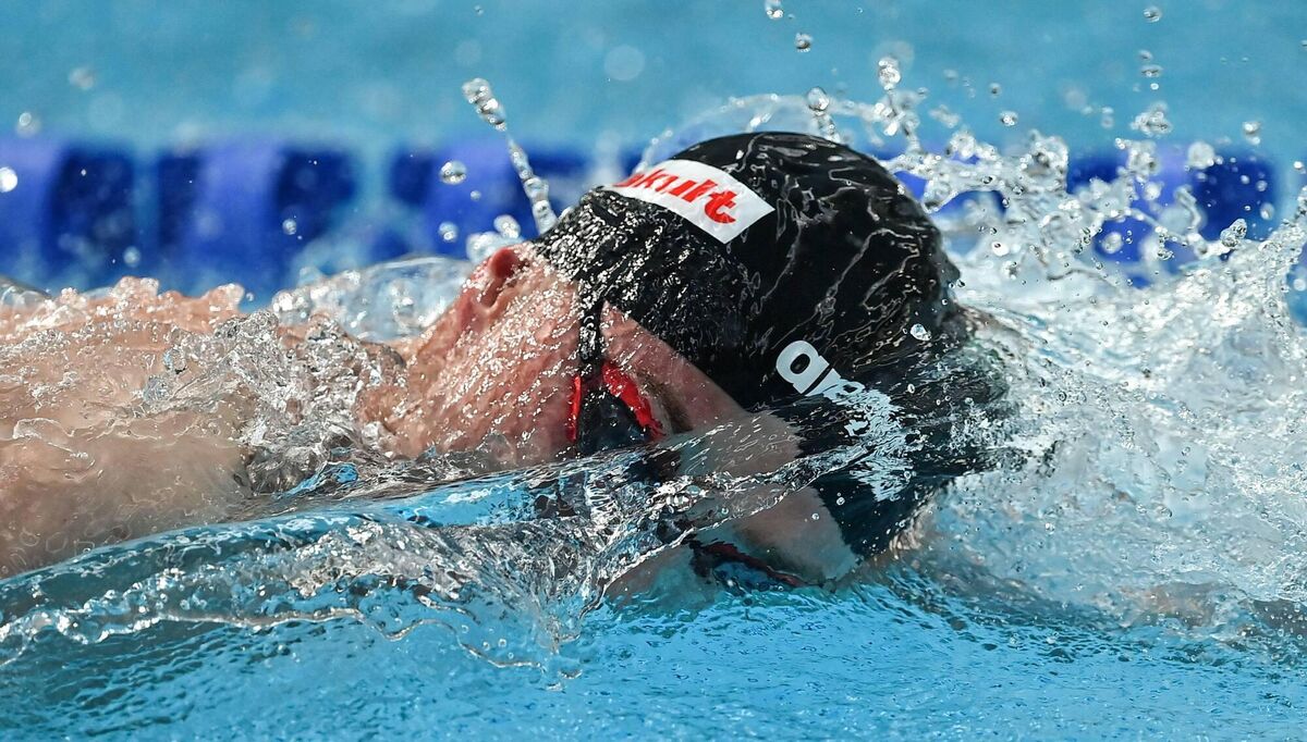 Shane Ryan competes in the 100 metre freestyle on day five of the Irish National Swimming Team Trials at Sport Ireland National Aquatic Centre in the Sport Ireland Campus, Dublin. Photo by Brendan Moran/Sportsfile