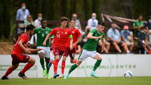 <p>Alex Gilbert of Republic of Ireland during the U21 international friendly match between Switzerland and Republic of Ireland at Dama de Noche Football Centre in Marbella, Spain. Picture :Stephen McCarthy/Sportsfile</p>