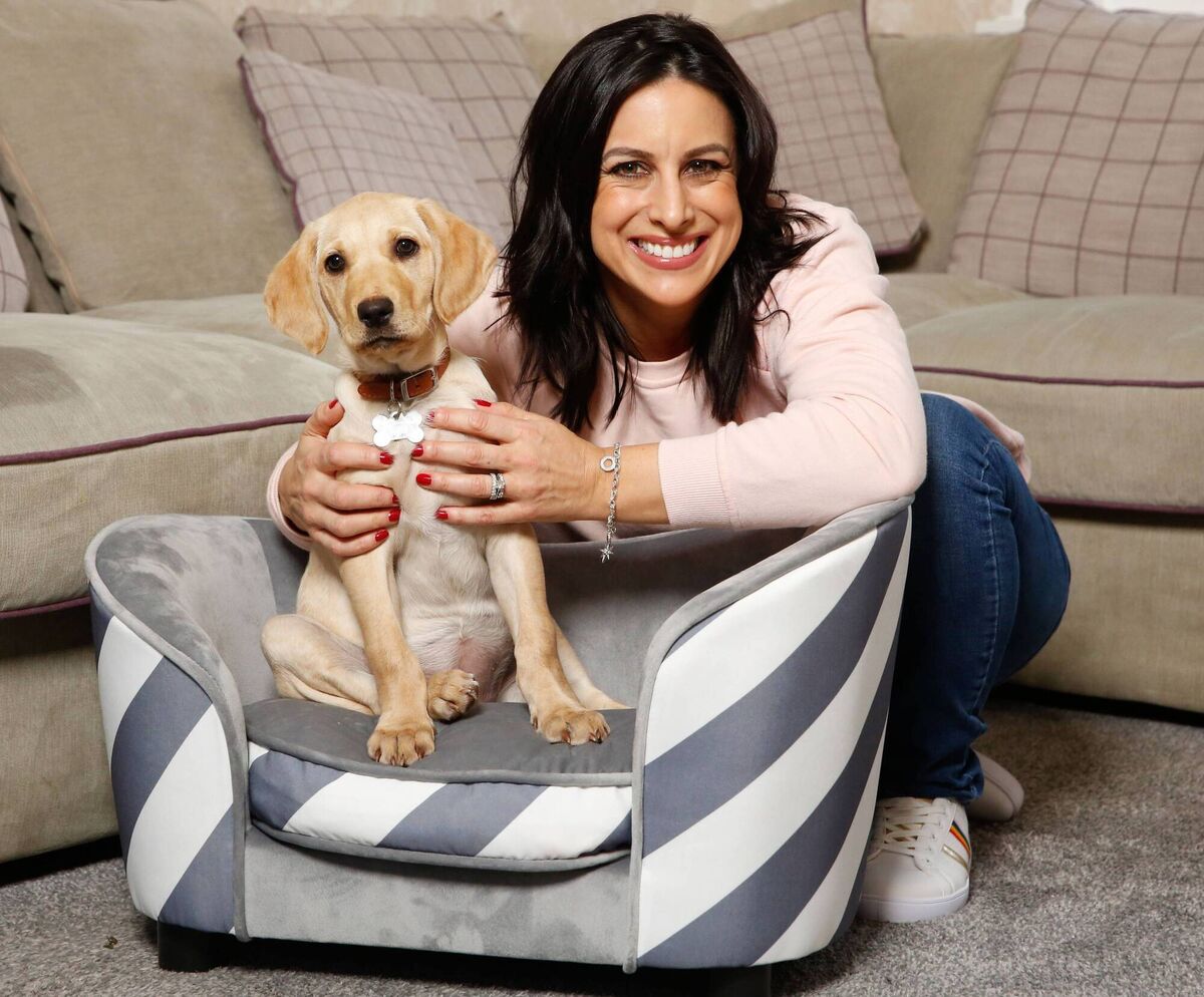 Puppy Love! Lucy Kennedy and Riley. Picture: Leon Farrell / Photocall Ireland