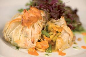 Filo parcel with Moroccan spiced vegetables