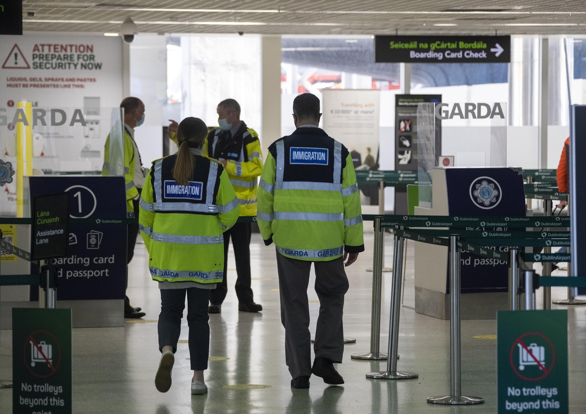 While in the airport they were stopped by gardaí who said that if they travelled they would be fined for breaching regulations brought in as a response to the Covid-19 pandemic. File photo: Colin Keegan, Collins Dublin
