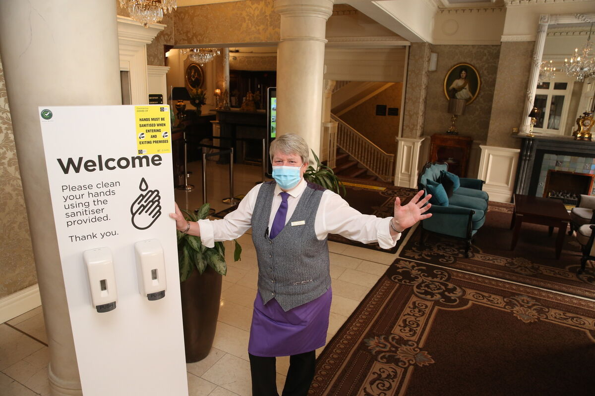 Staff member Annette Kellaghan from Buswells Hotel Molesworth St Dublin 2 getting the Hotel ready for its opening. Picture: Gareth Chaney / Collins Photos Dublin Staff member Annette Kellaghan from Buswells Hotel Molesworth St Dublin 2 getting the Hotel ready for its opening. Picture: Gareth Chaney / Collins Photos Dublin