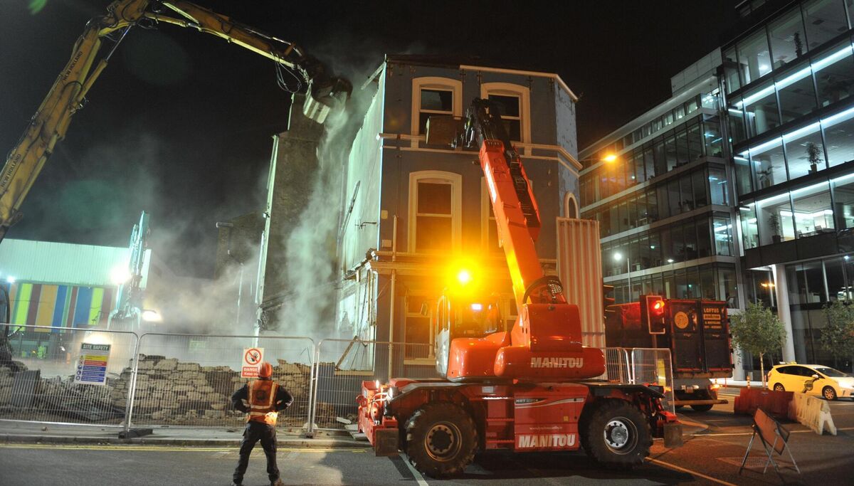 The August 2020 demolition of The Sextant Bar, Cork next to Carey Tool Hire to make way for redevelopment, by JCD Group. The August 2020 demolition of The Sextant Bar, Cork next to Carey Tool Hire to make way for redevelopment, by JCD Group.