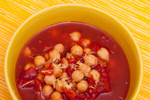Tomato, chickpea and orange soup