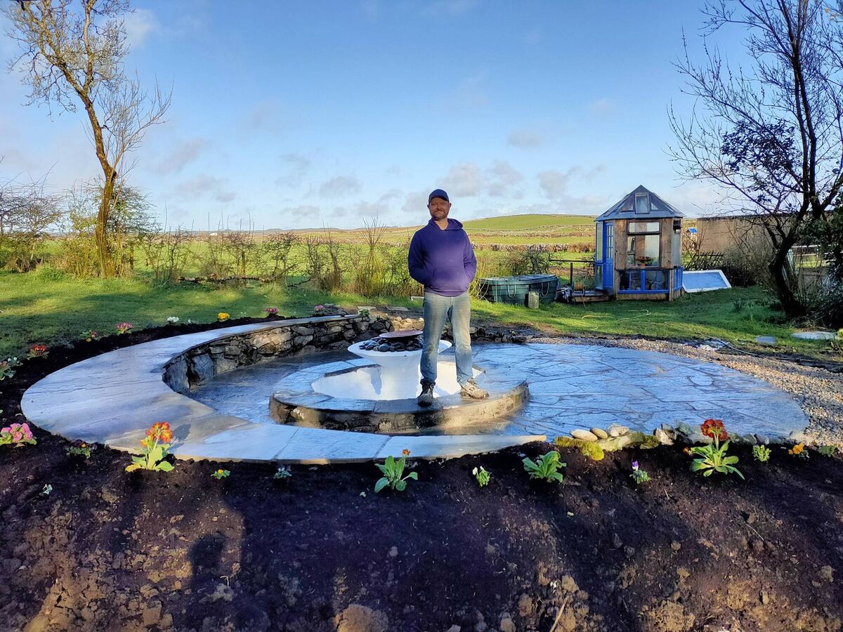 Michael Judd in Kilmoon, Co Clare creates a stunning crescent moon seating area and firepit from locally sourced stone on The Big DIY Challenge