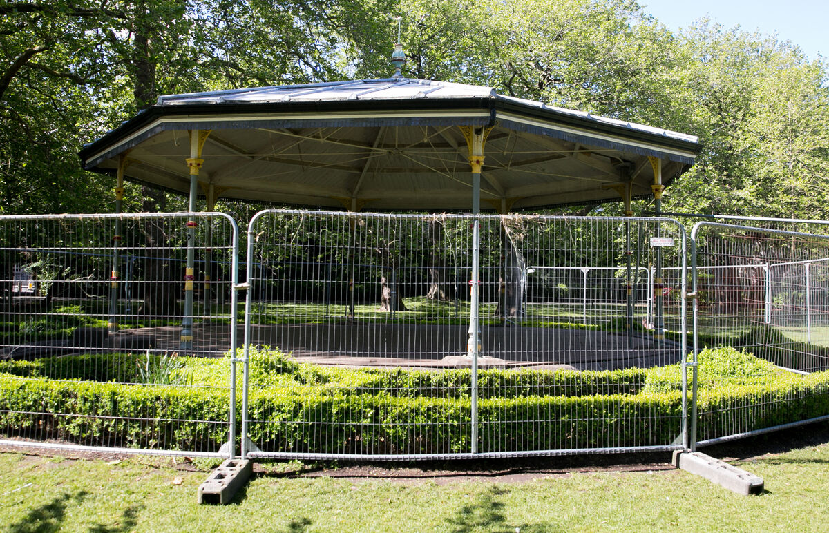 In a statement, a spokesperson said the decision was taken to fence off the area to prevent accidents and to assess the bandstand’s structural integrity. Picture:Gareth Chaney/Collins In a statement, a spokesperson said the decision was taken to fence off the area to prevent accidents and to assess the bandstand’s structural integrity. Picture:Gareth Chaney/Collins