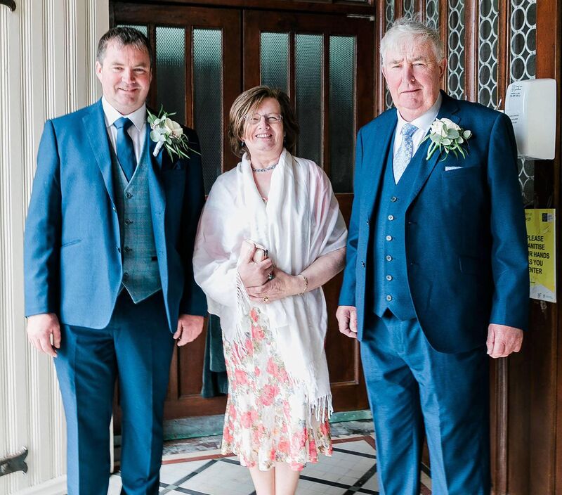 Groom Johnny O'Sullivan with his parents Patricia and Jerry Groom Johnny O'Sullivan with his parents Patricia and Jerry