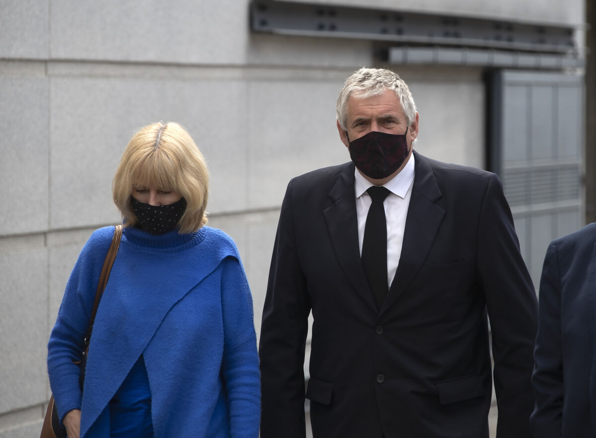 Cameron Blair's parents, Kathy and Noel Blair, leaving the Central Criminal Court, sitting in Croke Park, this afternoon. Photo: Colin Keegan