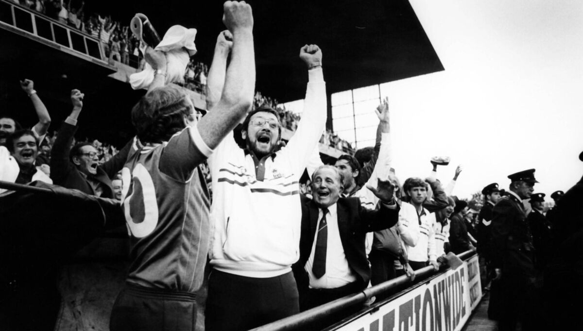 Republic of Ireland manager Eoin Hand celebrating in 1984  Picture: ©INPHO/Billy Stickland