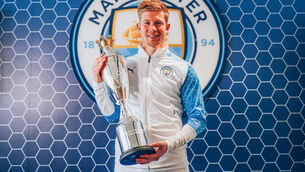 <p>Kevin De Bruyne has been named PFA men’s player of the season again (PFA handout/PA)</p>
