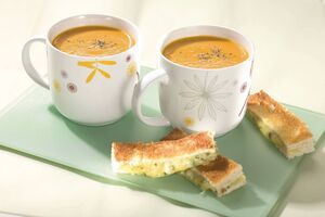 Butternut squash soup with cheese toasties