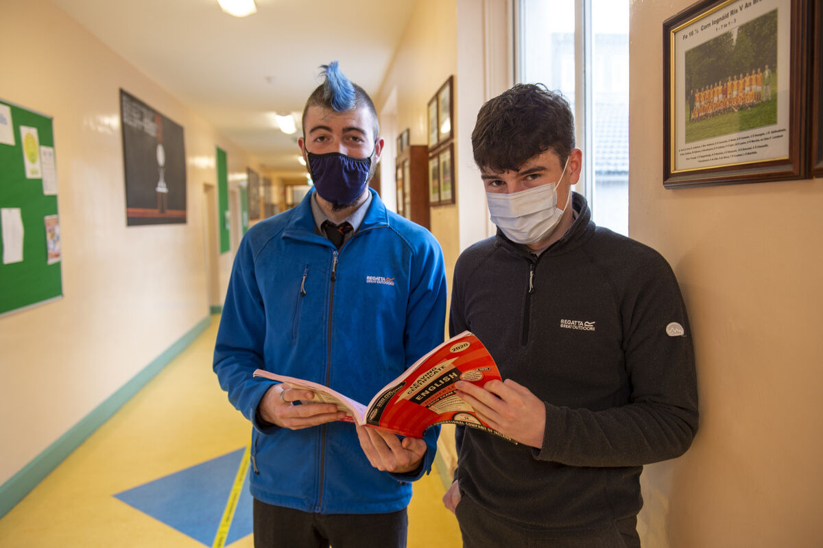  Jack Doyle and Conor Gowen, students at Coláiste an Chroí Naofa, College Road, Carrignavar, Co Cork. Picture: Dan Linehan