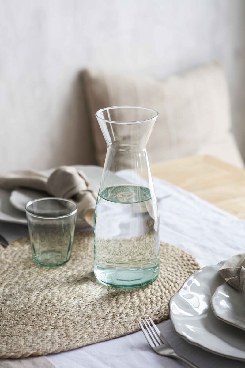 Any threat to our water supply is stressful. Think beyond the spectre of charges and involve yourself more fully in managing the supply within your boundary. Recycled Broadway Carafe, Garden Trading.