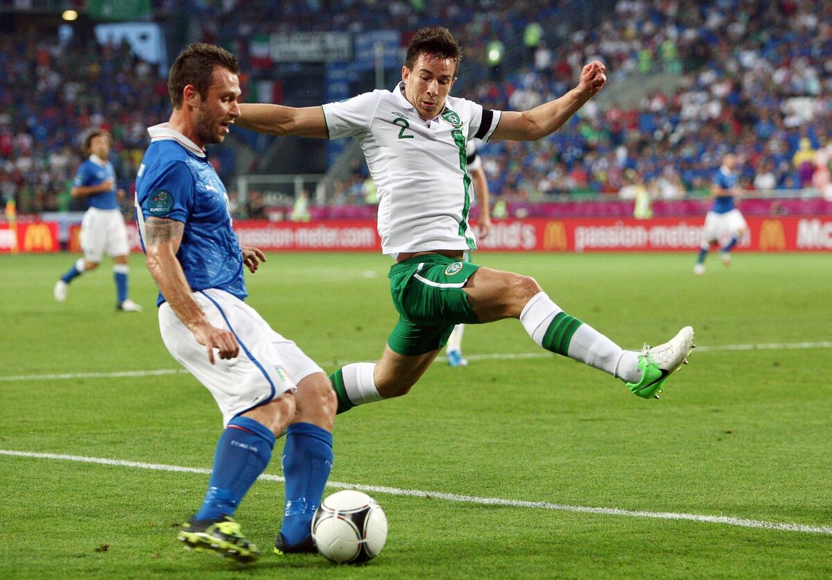 Ireland's Sean St. Ledger and Antonio Di Natale of Italy in action during Euro 2012. Picture: INPHO/Donall Farmer Ireland's Sean St. Ledger and Antonio Di Natale of Italy in action during Euro 2012. Picture: INPHO/Donall Farmer