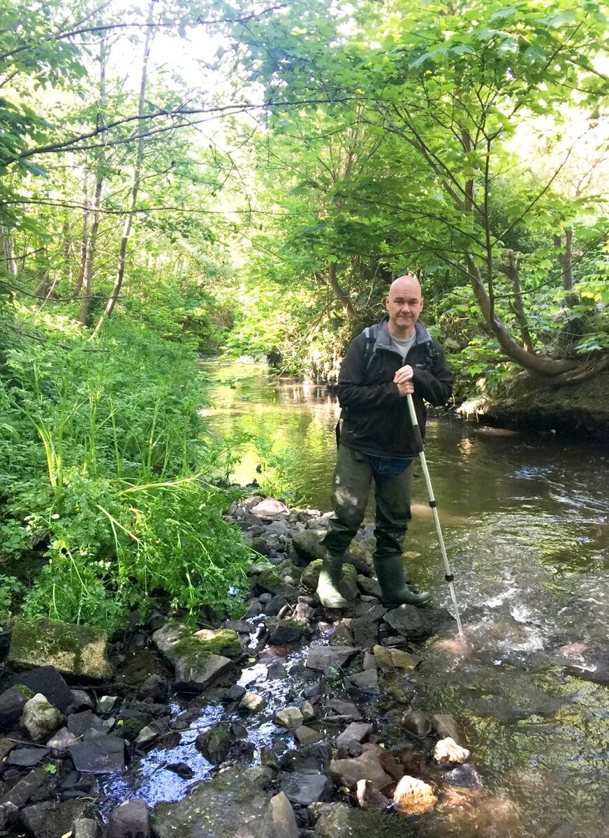 Chris Moody on one of his walks up the Bride river.