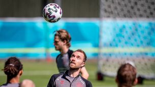 <p>Denmark’s midfielder Christian Eriksen attends a training session of the Danish national football team in Elsinore as the team prepares for the UEFA Euro 2020. Can his side repeat the heroics on 1992?</p>
