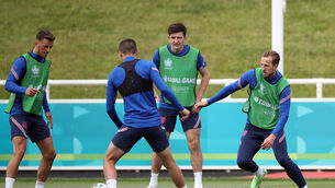 <p>Harry Maguire trained with England on Saturday (Nick Potts/PA)</p>
