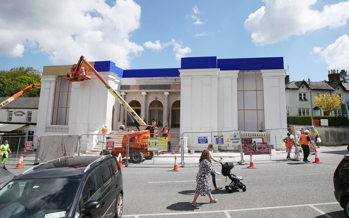 The set under construction.