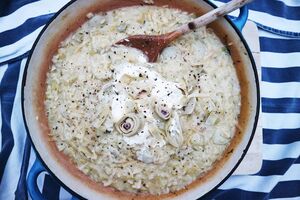 Artichoke heart risotto