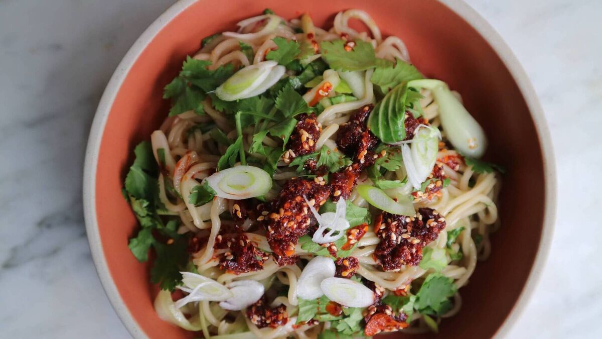 Bok choy noodle salad