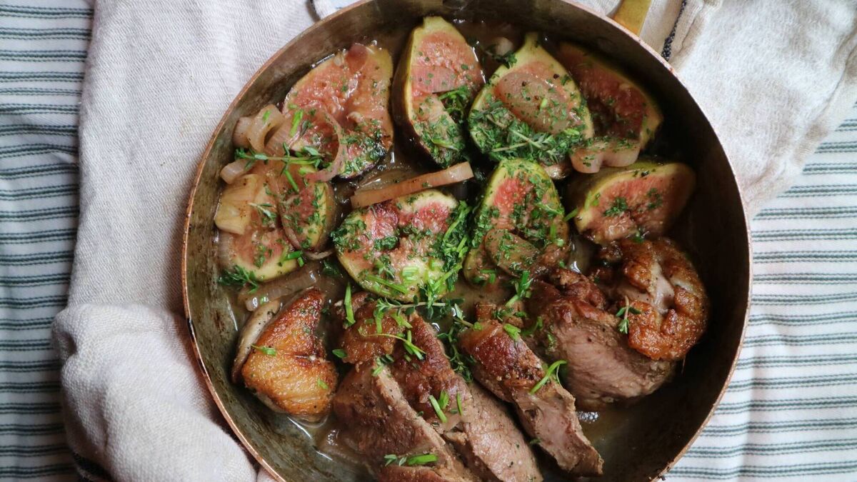 Duck breast with figs